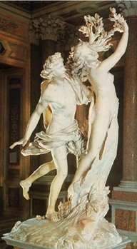 Gian Lorenzo Bernini, Apollo e Dafne (1622-1625), Galleria Borghese, Roma, marmo di Carrara, cm 243